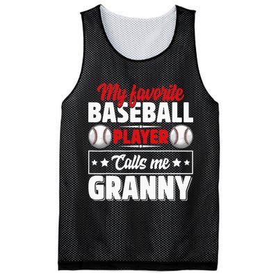 My Favorite Baseball Player Calls Me Granny Mother's Day Mesh Reversible Basketball Jersey Tank