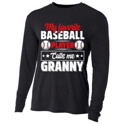 My Favorite Baseball Player Calls Me Granny Mother's Day Cooling Performance Long Sleeve Crew