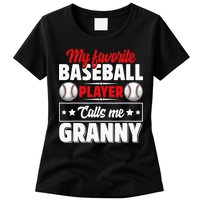 My Favorite Baseball Player Calls Me Granny Mother's Day Womens T-Shirt