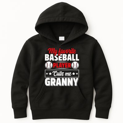 My Favorite Baseball Player Calls Me Granny Mother's Day Kids Hoodie
