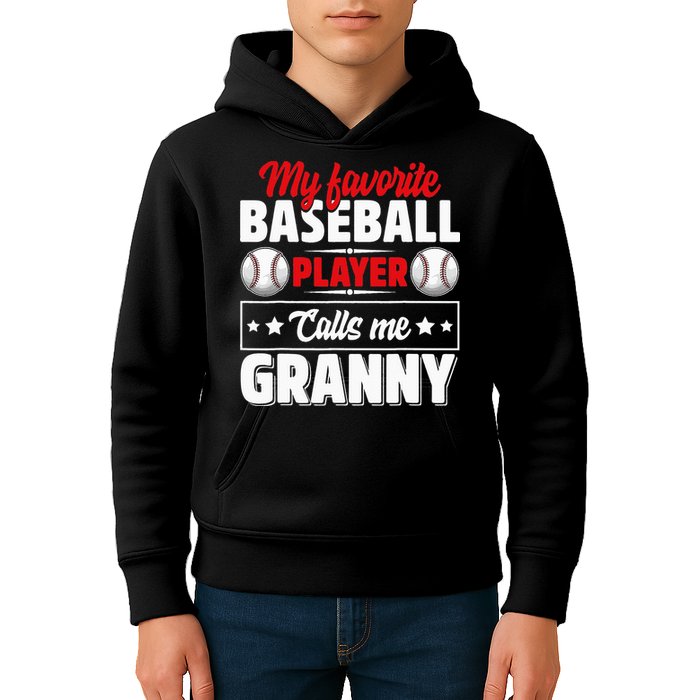My Favorite Baseball Player Calls Me Granny Mother's Day Kids Hoodie