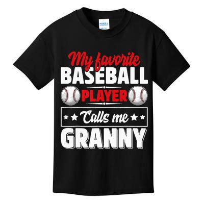 My Favorite Baseball Player Calls Me Granny Mother's Day Kids T-Shirt