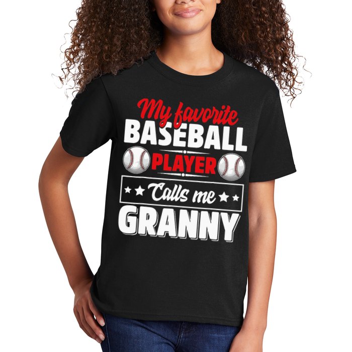 My Favorite Baseball Player Calls Me Granny Mother's Day Kids T-Shirt