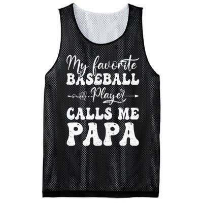 My Favorite Baseball Player Calls Me Papa Softball Fathers Mesh Reversible Basketball Jersey Tank