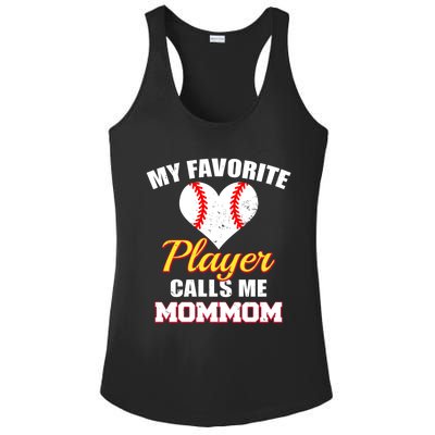 My Favorite Baseball Player Calls Me Mommom Funny Mom Mom Gift Ladies PosiCharge Competitor Racerback Tank