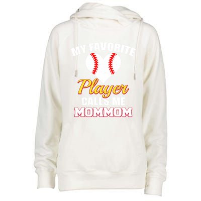 My Favorite Baseball Player Calls Me Mommom Funny Mom Mom Gift Womens Funnel Neck Pullover Hood