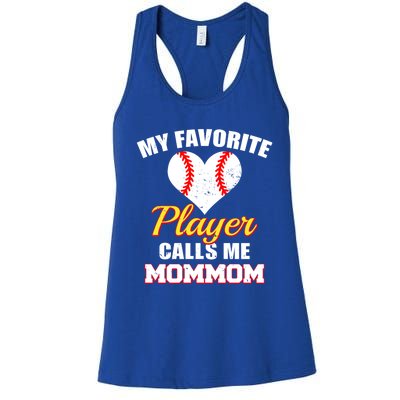 My Favorite Baseball Player Calls Me Mommom Funny Mom Mom Gift Women's Racerback Tank