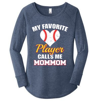 My Favorite Baseball Player Calls Me Mommom Funny Mom Mom Gift Women's Perfect Tri Tunic Long Sleeve Shirt