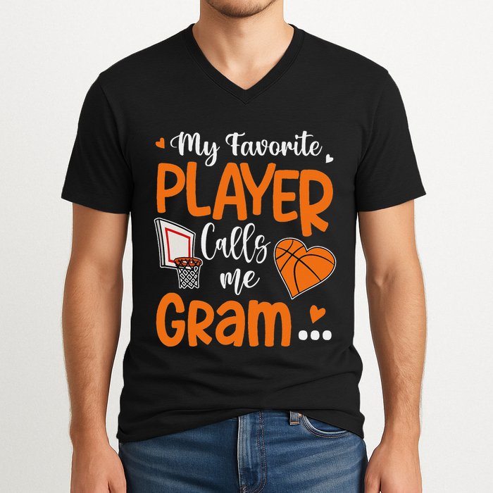 My Favorite Basketball Player Calls Me Gram V-Neck T-Shirt