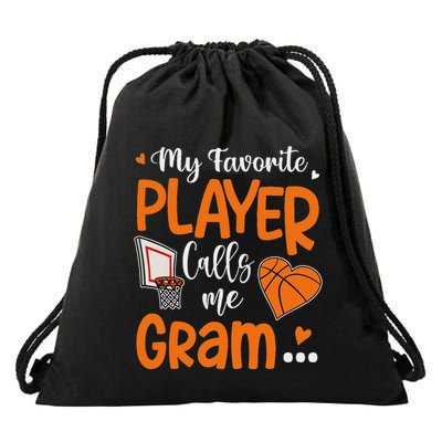 My Favorite Basketball Player Calls Me Gram Drawstring Bag