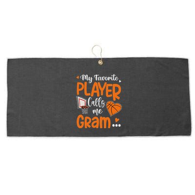 My Favorite Basketball Player Calls Me Gram Large Microfiber Waffle Golf Towel