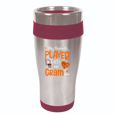 My Favorite Basketball Player Calls Me Gram 16oz Travel Tumbler