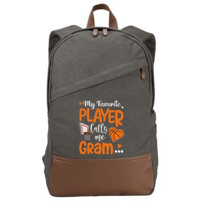 My Favorite Basketball Player Calls Me Gram Cotton Canvas Backpack