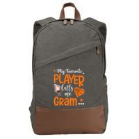 My Favorite Basketball Player Calls Me Gram Cotton Canvas Backpack