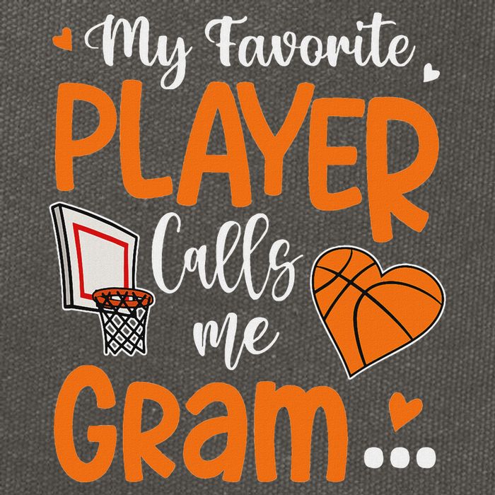 My Favorite Basketball Player Calls Me Gram Cotton Canvas Backpack