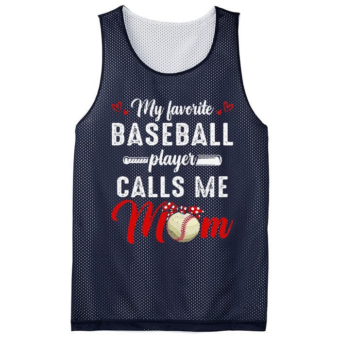 My Favorite Baseball Player Calls Me Mom Funny MotherS Day Mesh Reversible Basketball Jersey Tank