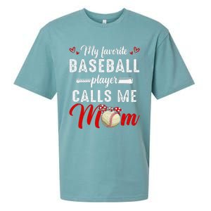 My Favorite Baseball Player Calls Me Mom Funny MotherS Day Sueded Cloud Jersey T-Shirt