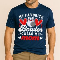 My Favorite Bowler Calls Me Mom Of A Bowler Mama Bowling Mom Cooling Performance Crew T-Shirt