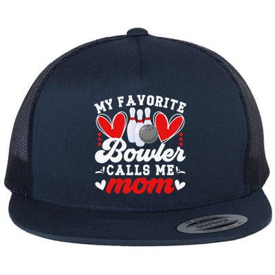 My Favorite Bowler Calls Me Mom Of A Bowler Mama Bowling Mom Flatbill Hat