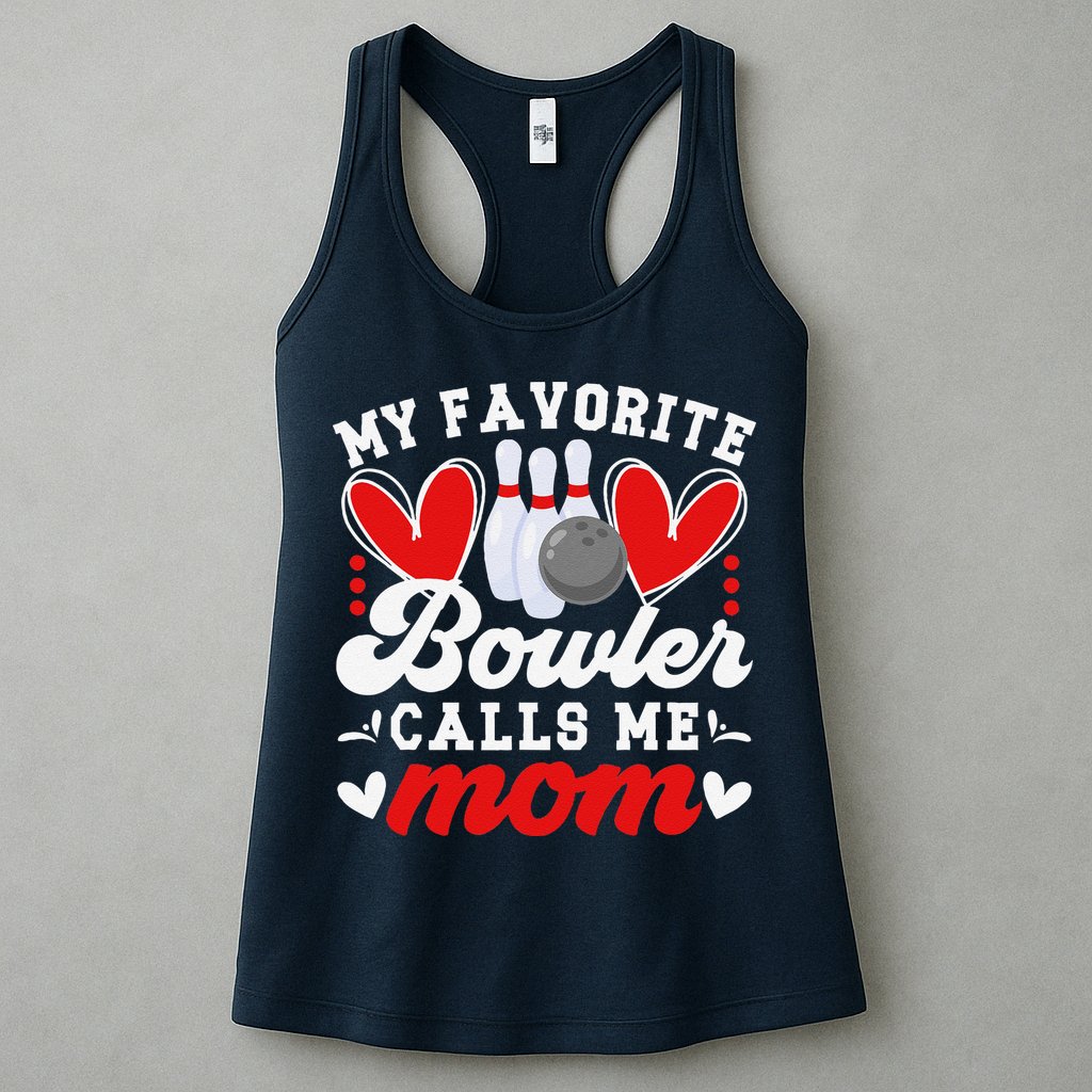 My Favorite Bowler Calls Me Mom Of A Bowler Mama Bowling Mom Womens Tank Top