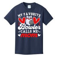 My Favorite Bowler Calls Me Mom Of A Bowler Mama Bowling Mom Kids T-Shirt