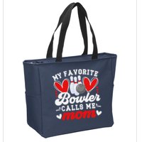 My Favorite Bowler Calls Me Mom Of A Bowler Mama Bowling Mom Zip Tote Bag