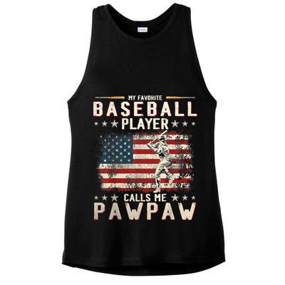 My Favorite Baseball Player Calls Me Pawpaw Flag Father Day Ladies PosiCharge Tri-Blend Wicking Tank