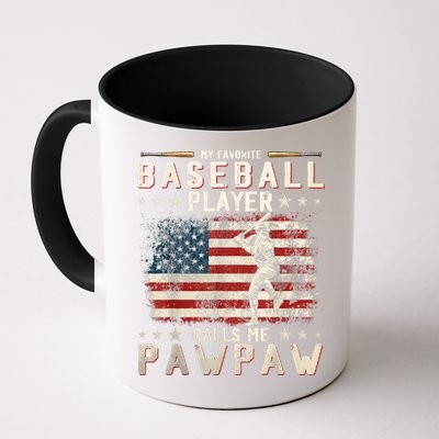 My Favorite Baseball Player Calls Me Pawpaw Flag Father Day Mug
