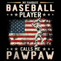 My Favorite Baseball Player Calls Me Pawpaw Flag Father Day Drawstring Bag