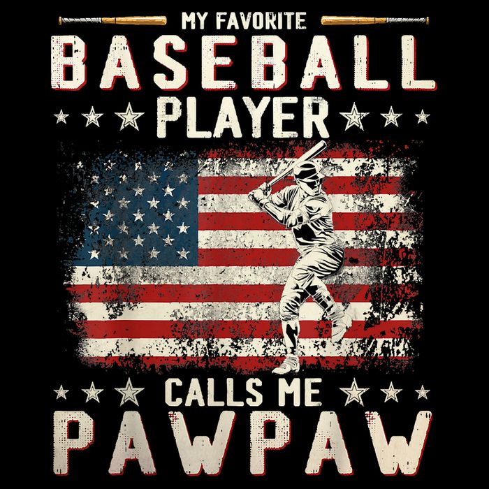My Favorite Baseball Player Calls Me Pawpaw Flag Father Day Drawstring Bag