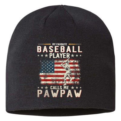 My Favorite Baseball Player Calls Me Pawpaw Flag Father Day Sustainable Beanie