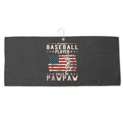 My Favorite Baseball Player Calls Me Pawpaw Flag Father Day Large Microfiber Waffle Golf Towel