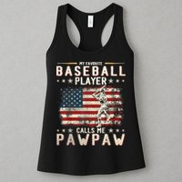 My Favorite Baseball Player Calls Me Pawpaw Flag Father Day Womens Tank Top