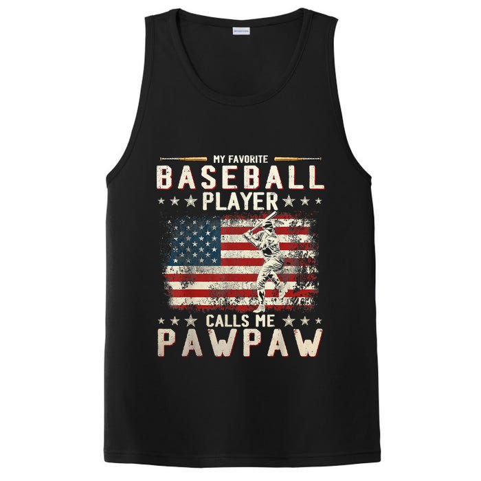 My Favorite Baseball Player Calls Me Pawpaw Flag Father Day PosiCharge Competitor Tank