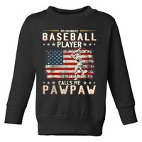 My Favorite Baseball Player Calls Me Pawpaw Flag Father Day Toddler Sweatshirt