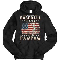 My Favorite Baseball Player Calls Me Pawpaw Flag Father Day Tie Dye Hoodie