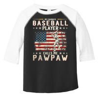 My Favorite Baseball Player Calls Me Pawpaw Flag Father Day Toddler Fine Jersey T-Shirt