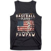 My Favorite Baseball Player Calls Me Pawpaw Flag Father Day Tank Top