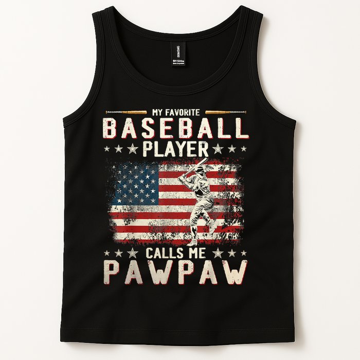 My Favorite Baseball Player Calls Me Pawpaw Flag Father Day Tank Top