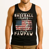 My Favorite Baseball Player Calls Me Pawpaw Flag Father Day Tank Top