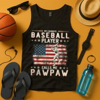 My Favorite Baseball Player Calls Me Pawpaw Flag Father Day Tank Top