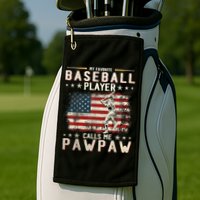 My Favorite Baseball Player Calls Me Pawpaw Flag Father Day Golf Towel