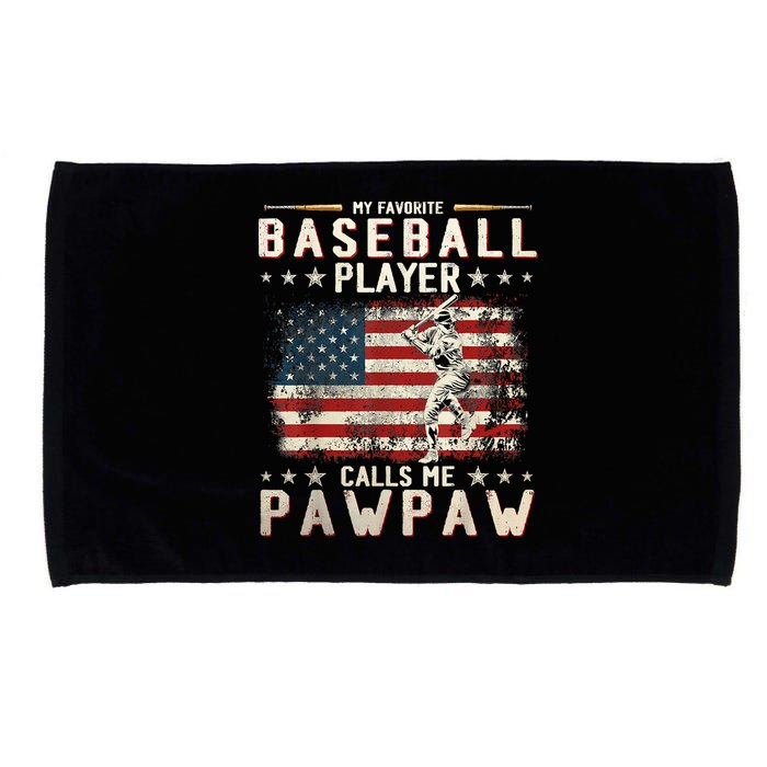 My Favorite Baseball Player Calls Me Pawpaw Flag Father Day Microfiber Hand Towel