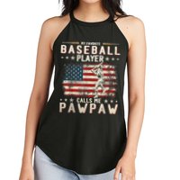 My Favorite Baseball Player Calls Me Pawpaw Flag Father Day Women's Perfect Tri Rocker Tank