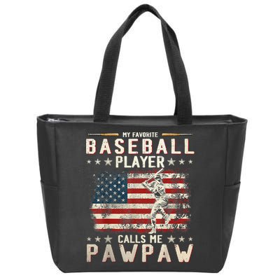My Favorite Baseball Player Calls Me Pawpaw Flag Father Day Zip Tote Bag