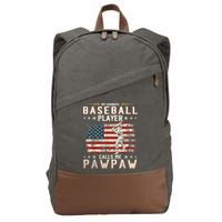 My Favorite Baseball Player Calls Me Pawpaw Flag Father Day Cotton Canvas Backpack