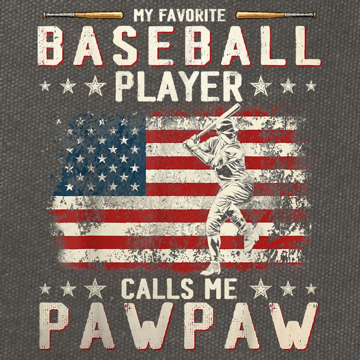 My Favorite Baseball Player Calls Me Pawpaw Flag Father Day Cotton Canvas Backpack