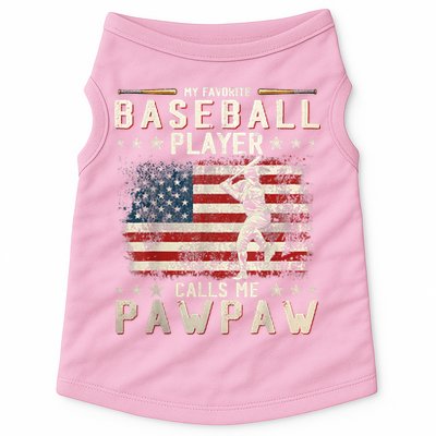 My Favorite Baseball Player Calls Me Pawpaw Flag Father Day Doggie Tank