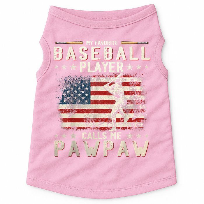 My Favorite Baseball Player Calls Me Pawpaw Flag Father Day Doggie Tank