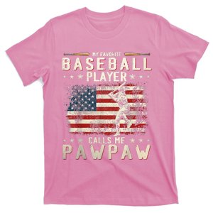 My Favorite Baseball Player Calls Me Pawpaw Flag Father Day T-Shirt